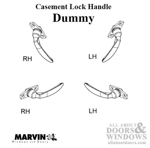Marvin Push Out Casement Lock Handle, Left Hand Dummy - Color Options Available - Marvin Push Out Casement Lock Handle, Left Hand Dummy - Color Options Available