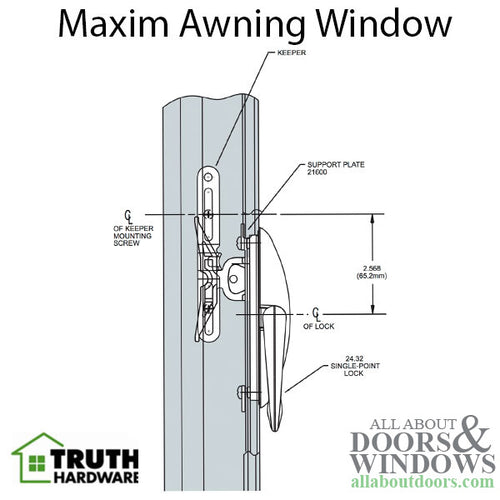 Sash lock, Non-Handed Awning Window, Maxim - Sash lock, Non-Handed Awning Window, Maxim