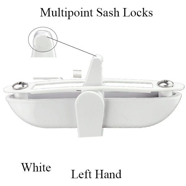 Multipoint Sash Lock Casement Window Handle Left Hand White - Multipoint Sash Lock Casement Window Handle Left Hand White