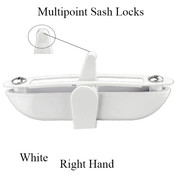 Multipoint Sash Lock Casement Window Handle Right Hand White - Multipoint Sash Lock Casement Window Handle Right Hand White