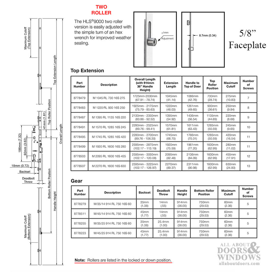 Hoppe Multipoint Lock, 1-3/8