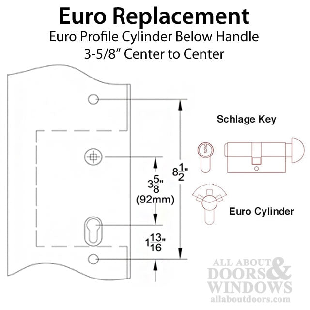 Multipoint Lock Trim, 2 x 10-1/2