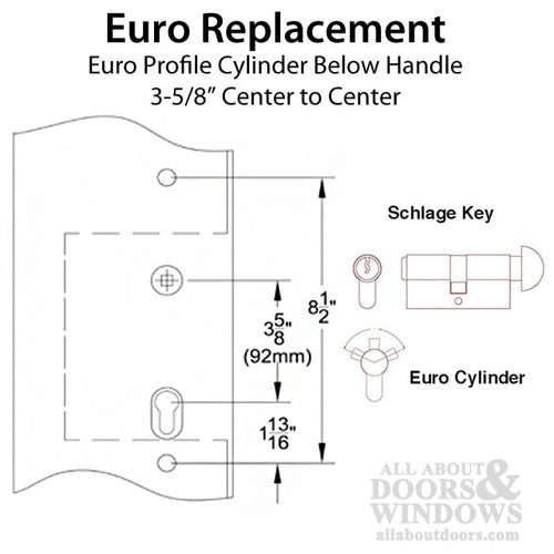 Multipoint Lock Trim, 2 x 10-1/2