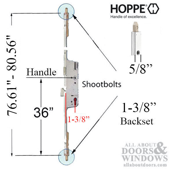 Hoppe 3-point Multipoint Lock, Door Heights 76.61