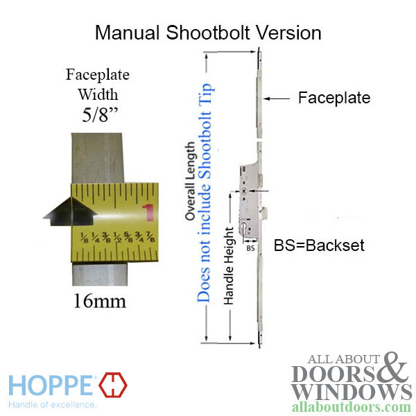 Hoppe 3-point Multipoint Lock, Door Heights 79.57 - 83.50