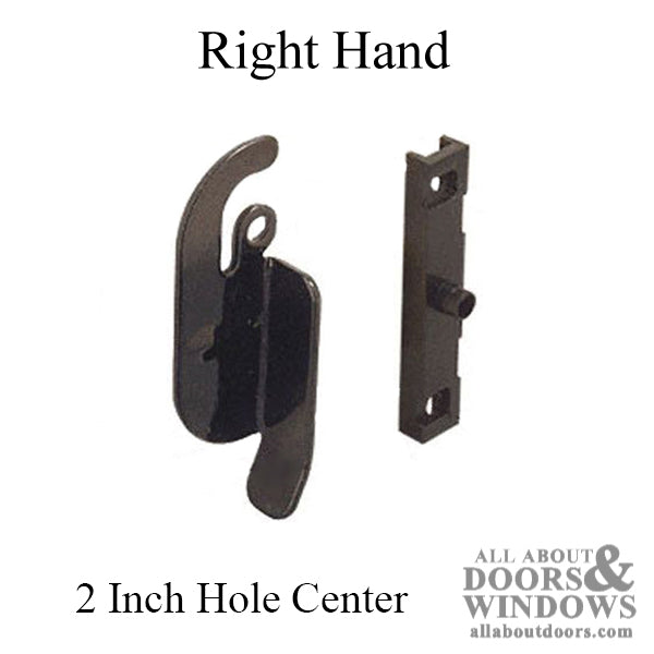 Latch - Vinyl and Aluminum Sash Hardware, Steel / Plastic - Black - Choose Handing - Latch - Vinyl and Aluminum Sash Hardware, Steel / Plastic - Black - Choose Handing