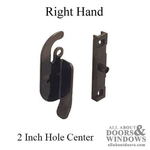 Latch - Vinyl and Aluminum Sash Hardware, Steel / Plastic - Black - Choose Handing - Latch - Vinyl and Aluminum Sash Hardware, Steel / Plastic - Black - Choose Handing
