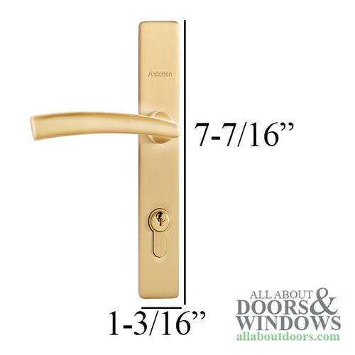 Andersen / Emco Modern Storm Door Handle Set-Trim Brushed French Gold - Andersen / Emco Modern Storm Door Handle Set-Trim Brushed French Gold