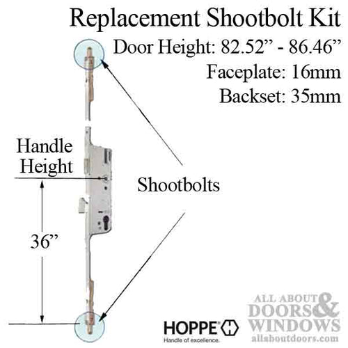 Hoppe 3-point Multipoint Lock, Door Heights 82.52