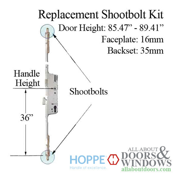 Hoppe 3-point Multipoint Lock, Door Heights 85.47