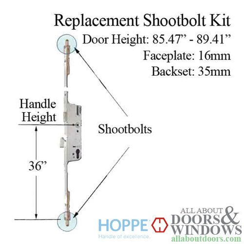 Hoppe 3-point Multipoint Lock, Door Heights 85.47