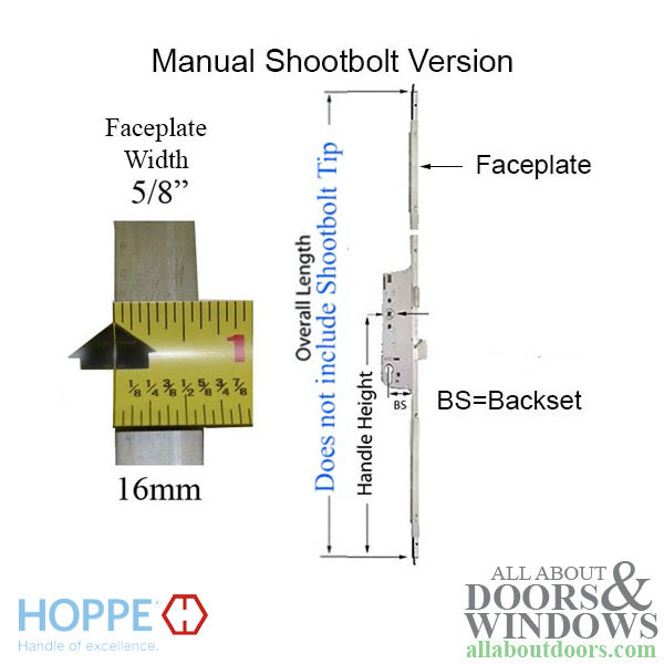 Hoppe 3-point Multipoint Lock, Door Heights 85.47