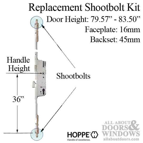 Hoppe 3-point Multipoint Lock, Door Heights 79.57