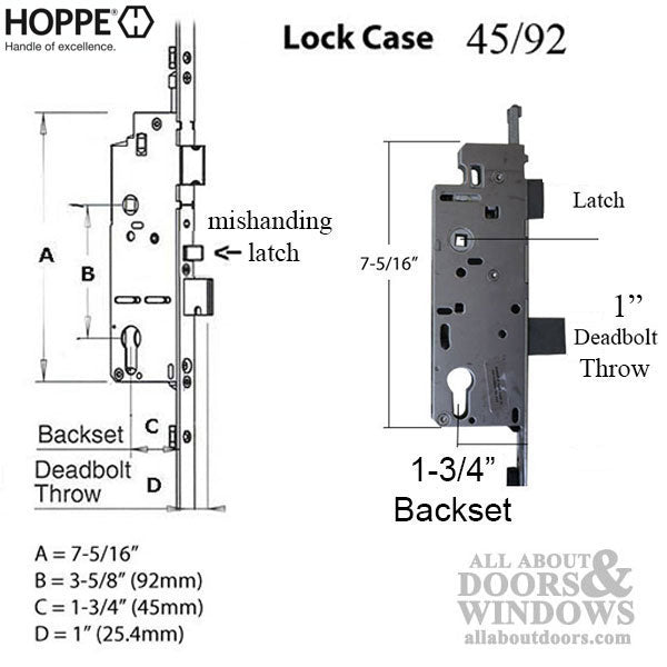 Hoppe 3-point Multipoint Lock, Door Heights 79.57