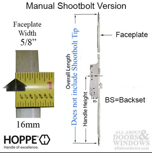 Hoppe 3-point Multipoint Lock, Door Heights 79.57