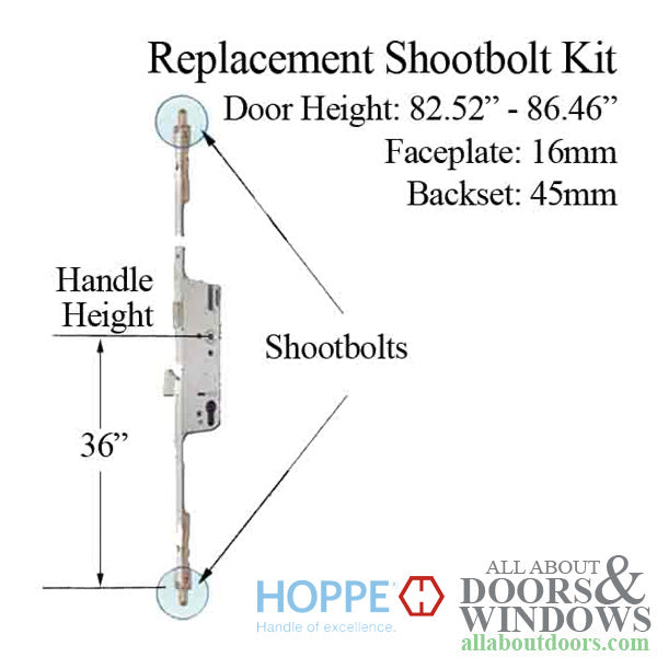 Hoppe 3-point Multipoint Lock, Door Heights 82.52