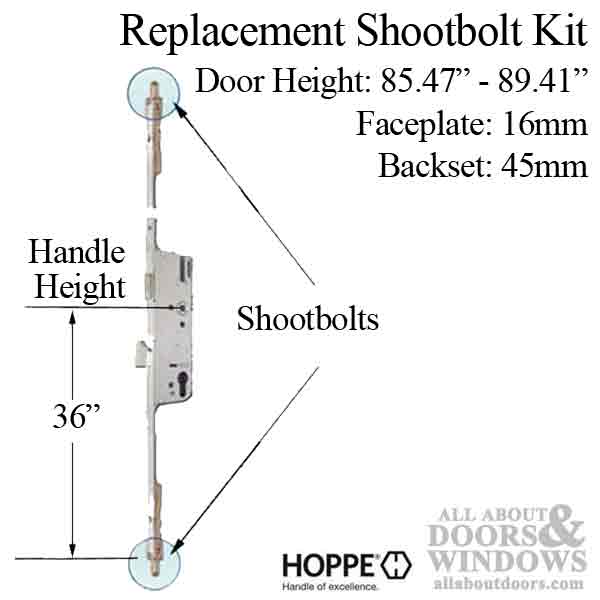 Hoppe 3-point Multipoint Lock, Door Heights 85.47