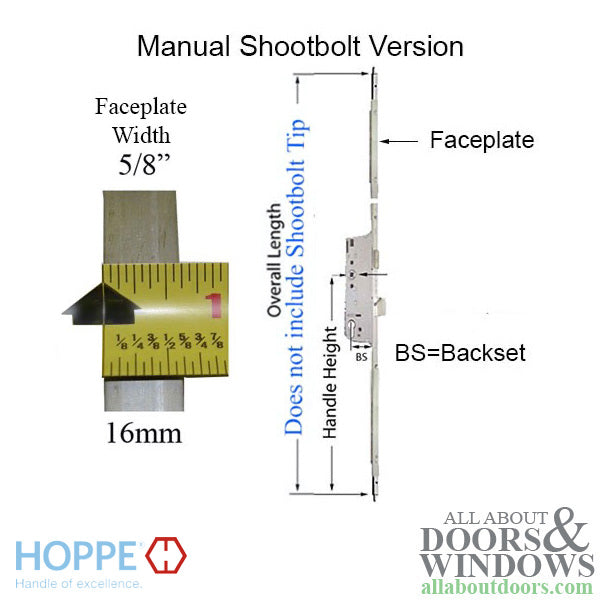 Hoppe 3-point Multipoint Lock, Door Heights 85.47