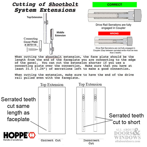 Hoppe 3-point Multipoint Lock, Door Heights 88.43