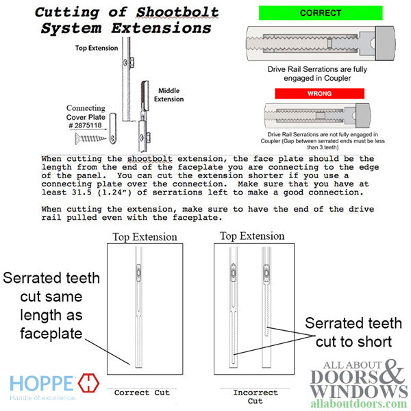 Hoppe 3-point Multipoint Lock, Door Heights 91.38