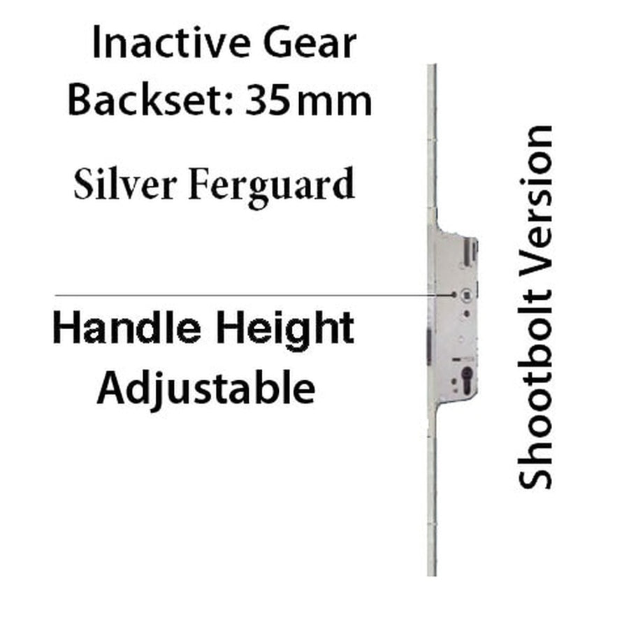 Inactive 35/92 Europa  Multipoint Lock for Passive Doors - Silver Ferguard - Inactive 35/92 Europa  Multipoint Lock for Passive Doors - Silver Ferguard
