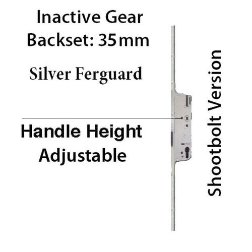 Inactive 35/92 Europa  Multipoint Lock for Passive Doors - Silver Ferguard - Inactive 35/92 Europa  Multipoint Lock for Passive Doors - Silver Ferguard