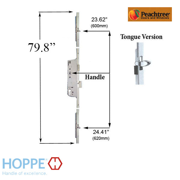 HOPPE Multipoint Lock Assembly, 1-3/4