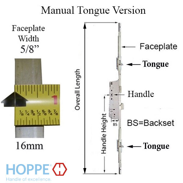 HOPPE Multipoint Lock Assembly, 1-3/4