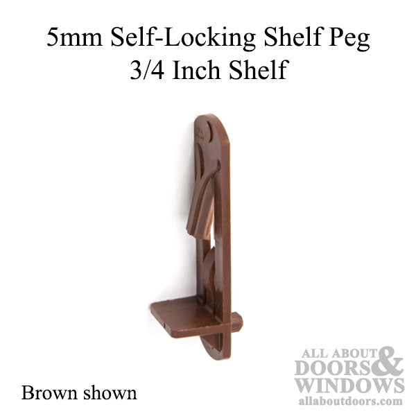 5mm Self-Locking Shelf Peg, 3/4 Inch - 6 Pack - 5mm Self-Locking Shelf Peg, 3/4 Inch - 6 Pack