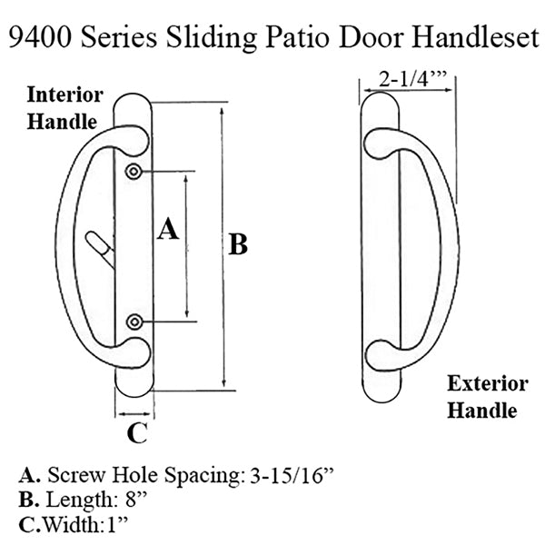 Ashland Door Handle Non Keyed For Sliding Patio Door - Ashland Door Handle Non Keyed For Sliding Patio Door