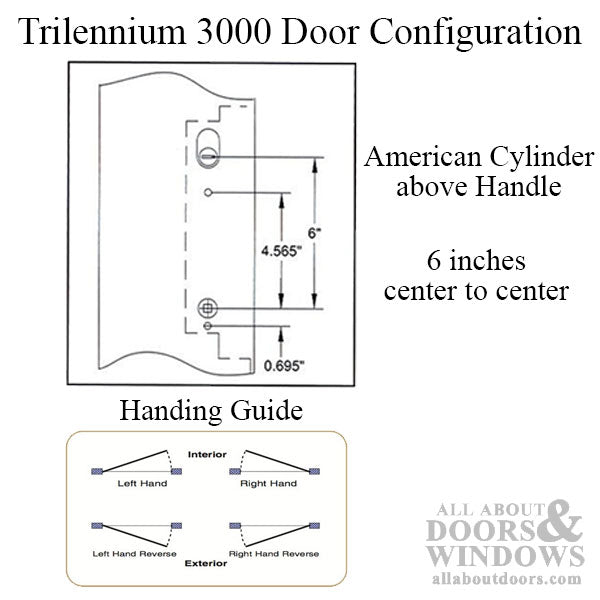 3070 Trilennium Multipoint Lock for 6 Feet 8 Inch Doors No Strike Plates - 3070 Trilennium Multipoint Lock for 6 Feet 8 Inch Doors No Strike Plates