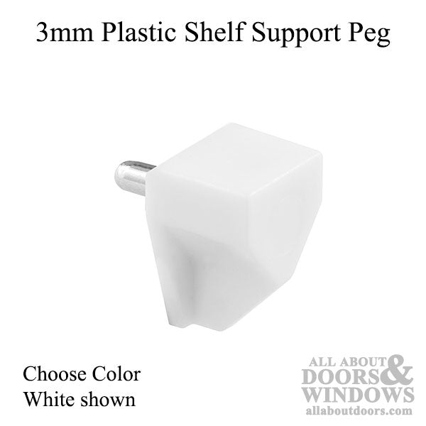 3mm Plastic  Shelf Support Peg - Choose Color - 3mm Plastic  Shelf Support Peg - Choose Color