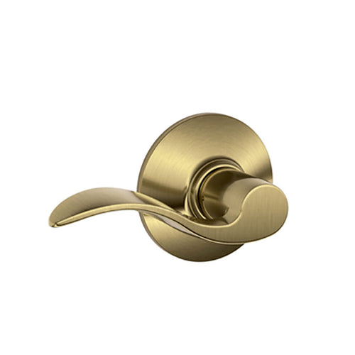 Schlage Accent F170 Left Hand Single Dummy Lever - Antique Brass - Schlage Accent F170 Left Hand Single Dummy Lever - Antique Brass