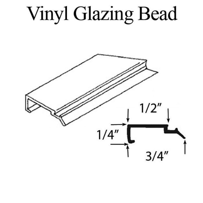 Vinyl Glazing Bead, 6 line J-shape Keller, 6 Feet Length - Choose Color - Vinyl Glazing Bead, 6 line J-shape Keller, 6 Feet Length - Choose Color