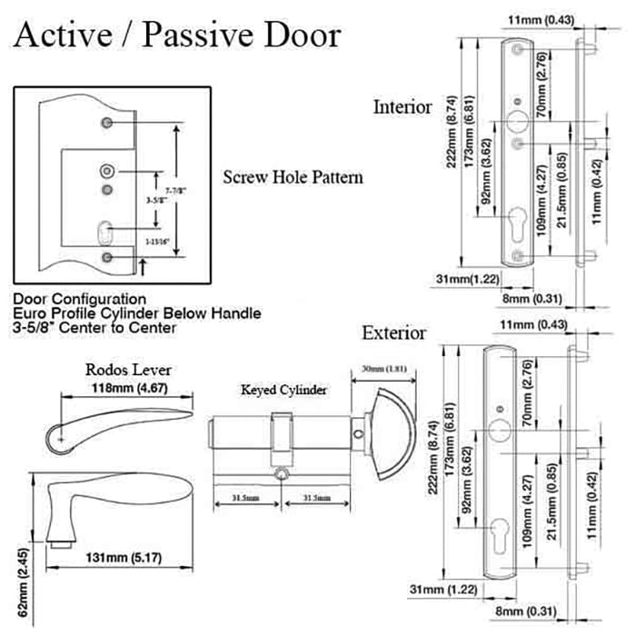 HOPPE Multipoint Handle Set with Rodos Lever Active Satin Nickel - HOPPE Multipoint Handle Set with Rodos Lever Active Satin Nickel