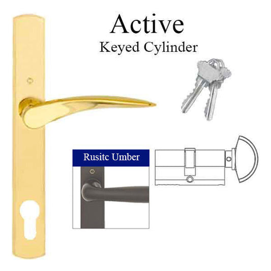 HOPPE Multi-point Handle Set with Active Rodos Lever Rustic Umber