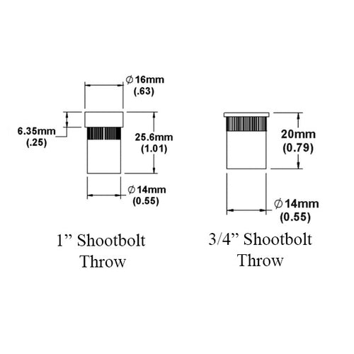 Socket Strike, Shootbolt ,14mm x 20mm - Oil-Rubbed Brass - Socket Strike, Shootbolt ,14mm x 20mm - Oil-Rubbed Brass