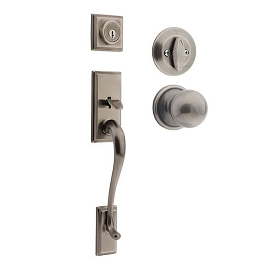 Kwikset Hawthorne / Circa Single Door Handleset - Antique Nickel (Pewter) - Kwikset Hawthorne / Circa Single Door Handleset - Antique Nickel (Pewter)
