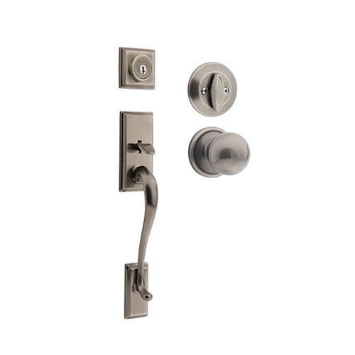 Kwikset Hawthorne / Circa Single Door Handleset - Antique Nickel (Pewter) - Kwikset Hawthorne / Circa Single Door Handleset - Antique Nickel (Pewter)