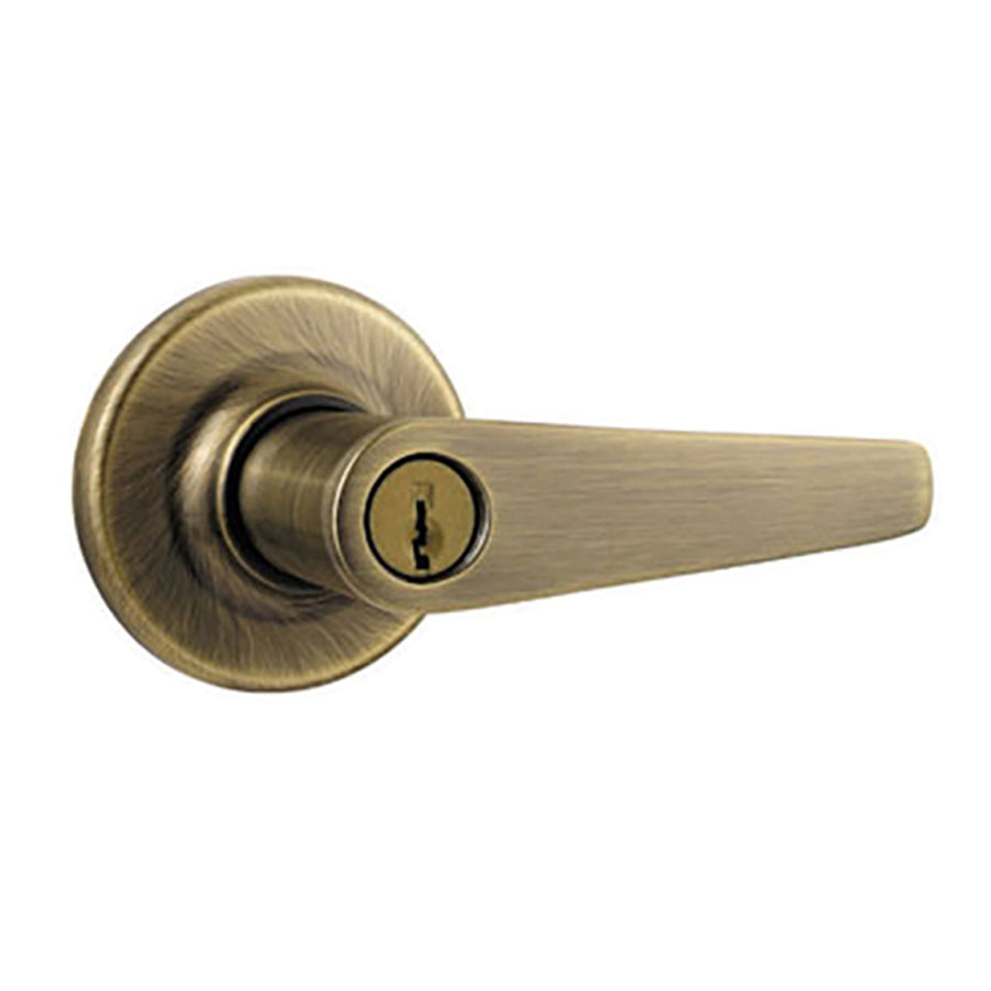 Kwikset Delta US 490  Keyed Lever Dummy Pair - Antique Brass - Kwikset Delta US 490  Keyed Lever Dummy Pair - Antique Brass