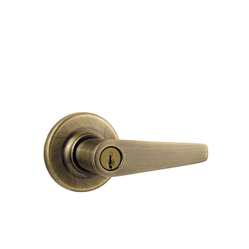 Kwikset Delta US 490 Keyed Lever Dummy Pair - Antique Brass - Kwikset Delta US 490 Keyed Lever Dummy Pair - Antique Brass