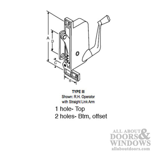 Crown awning operator-Aluminum-Right hand - Crown awning operator-Aluminum-Right hand