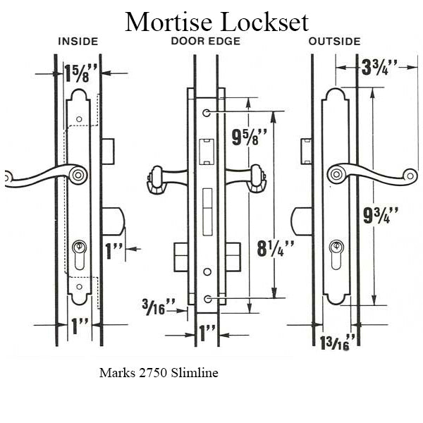 Marks Door Handle Set Marks 2750 Thinline Storm and Security Door Handle Set - Marks Door Handle Set Marks 2750 Thinline Storm and Security Door Handle Set