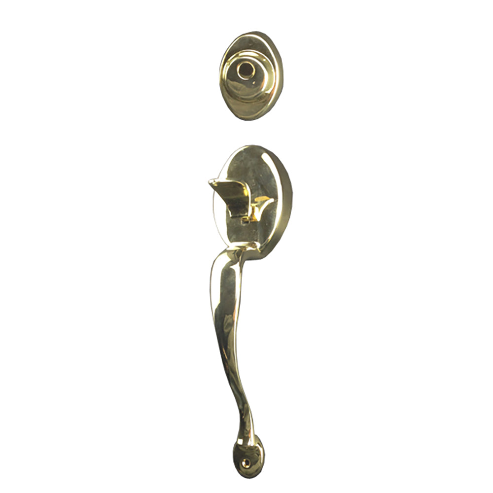 Weiser Augusta Dummy Outside Trim Entrance Handle  - Polished Brass - Weiser Augusta Dummy Outside Trim Entrance Handle  - Polished Brass