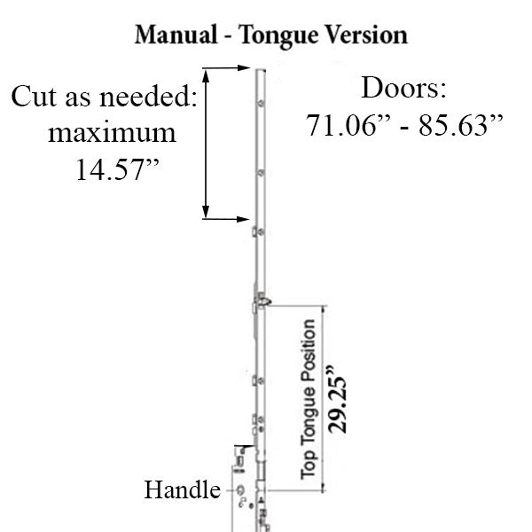 Hoppe 16mm Manual Top Extension, Tongue at 29.25