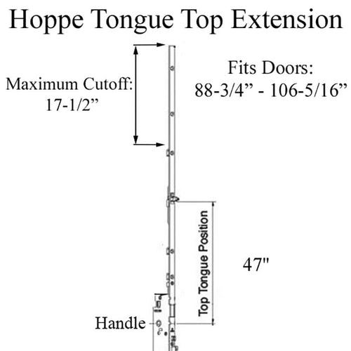 Hoppe 16mm Manual Top Extension, Tongue at 46.97