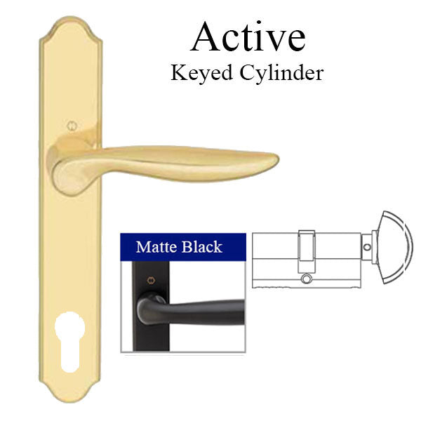HOPPE Multipoint Handle Set with Toronto Lever Active Matte Black - HOPPE Multipoint Handle Set with Toronto Lever Active Matte Black