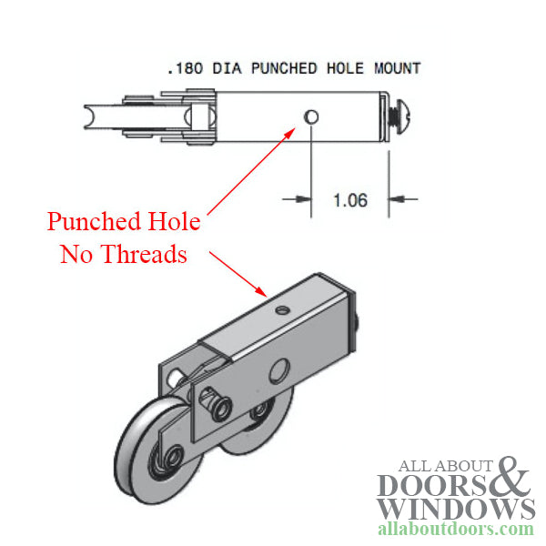 Sliding Patio Door Roller Two Wheel Glass Door Roller 1.25 Inch Door Roller Plain Back Steel Housing - Sliding Patio Door Roller Two Wheel Glass Door Roller 1.25 Inch Door Roller Plain Back Steel Housing