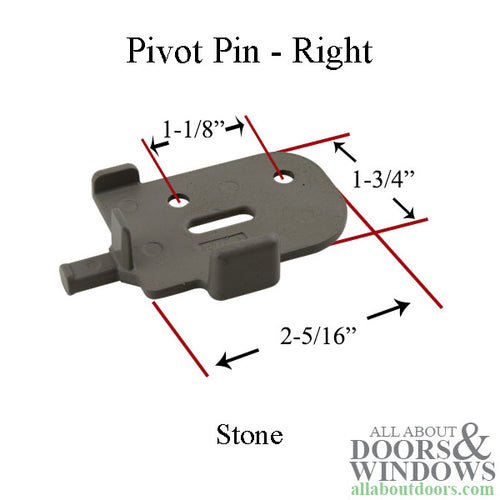 Andersen Tilt-Wash Pivot Pin, Right - Stone - Andersen Tilt-Wash Pivot Pin, Right - Stone