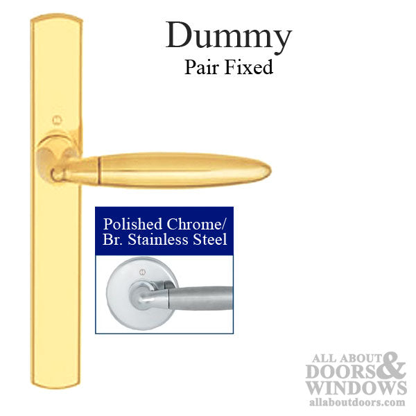 HOPPE Multipoint Lock Handleset, Athinai, Polished Chrome / Br. Stainless Steel, Dummy Pair - HOPPE Multipoint Lock Handleset, Athinai, Polished Chrome / Br. Stainless Steel, Dummy Pair